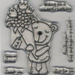 Tampon transparent petit ourson pour décoration 6 pièces